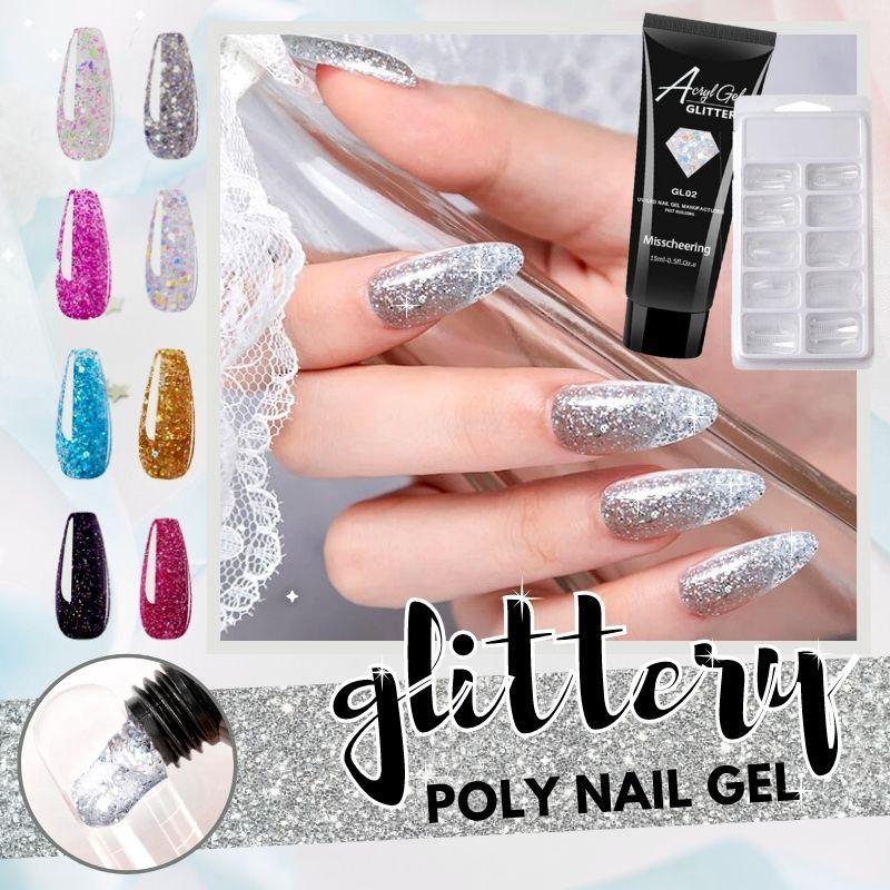 Glittery Poly Nail Gel
