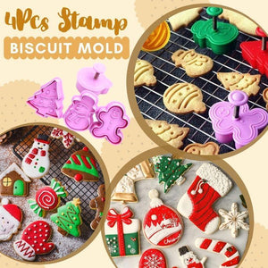 4pcs Stamp Biscuit Mold