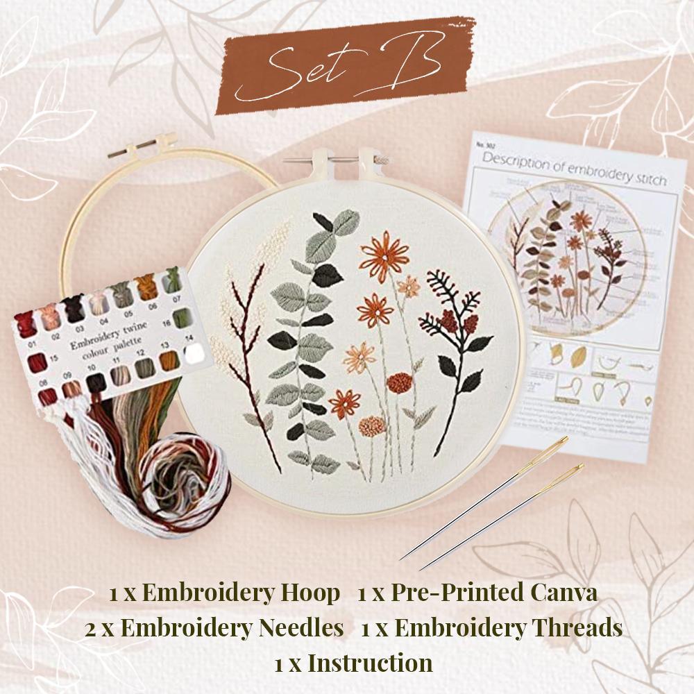 EasyStitch Floral Embroidery Stitching Set (6 Items!)